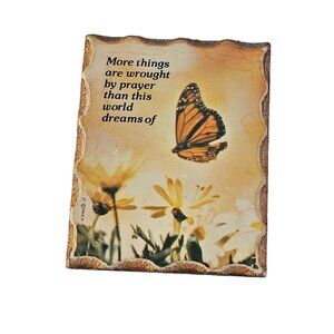 Vintage‎ Souvenir Refrigerator Travel Magnet memorial butterfly wood